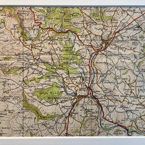 Mapa original montado de Ordnance Survey de 1946 de Buckfastleigh, Ashburton, Holne y alrededores