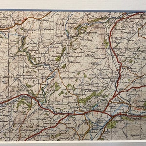 Corwen, Llangar, Maerdy and Surrounding Area Original 1947 Ordnance Survey Mounted Map