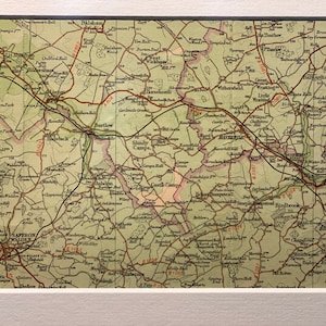 Saffron Walden, Haverhill and Surrounding Area Original 1947 Bartholomew’s Mounted Map image 1