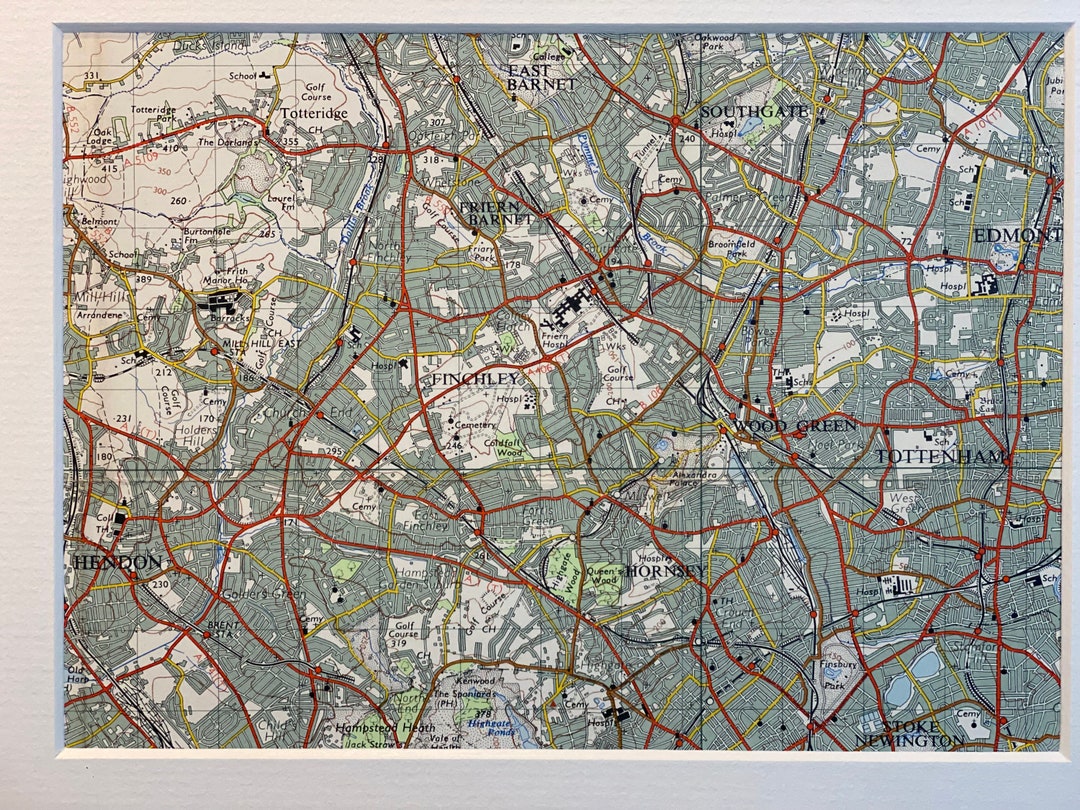 Finchley, Tottenham, Hornsey and Surrounding Area Original 1958