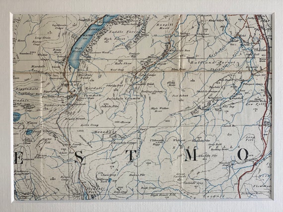 Map Of Hawes And Surrounding Area Hawes Water High Wether Howe Shap Fells And Surrounding Area | Etsy