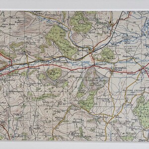 Mapa original montado de Ordnance Survey de 1952 de Bucknell, Knighton, Birtley y alrededores