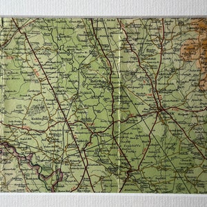 Thirsk, Pickhill, Topcliffe and Surrounding Area Original 1949 Bartholomew&#39;s Mounted Map