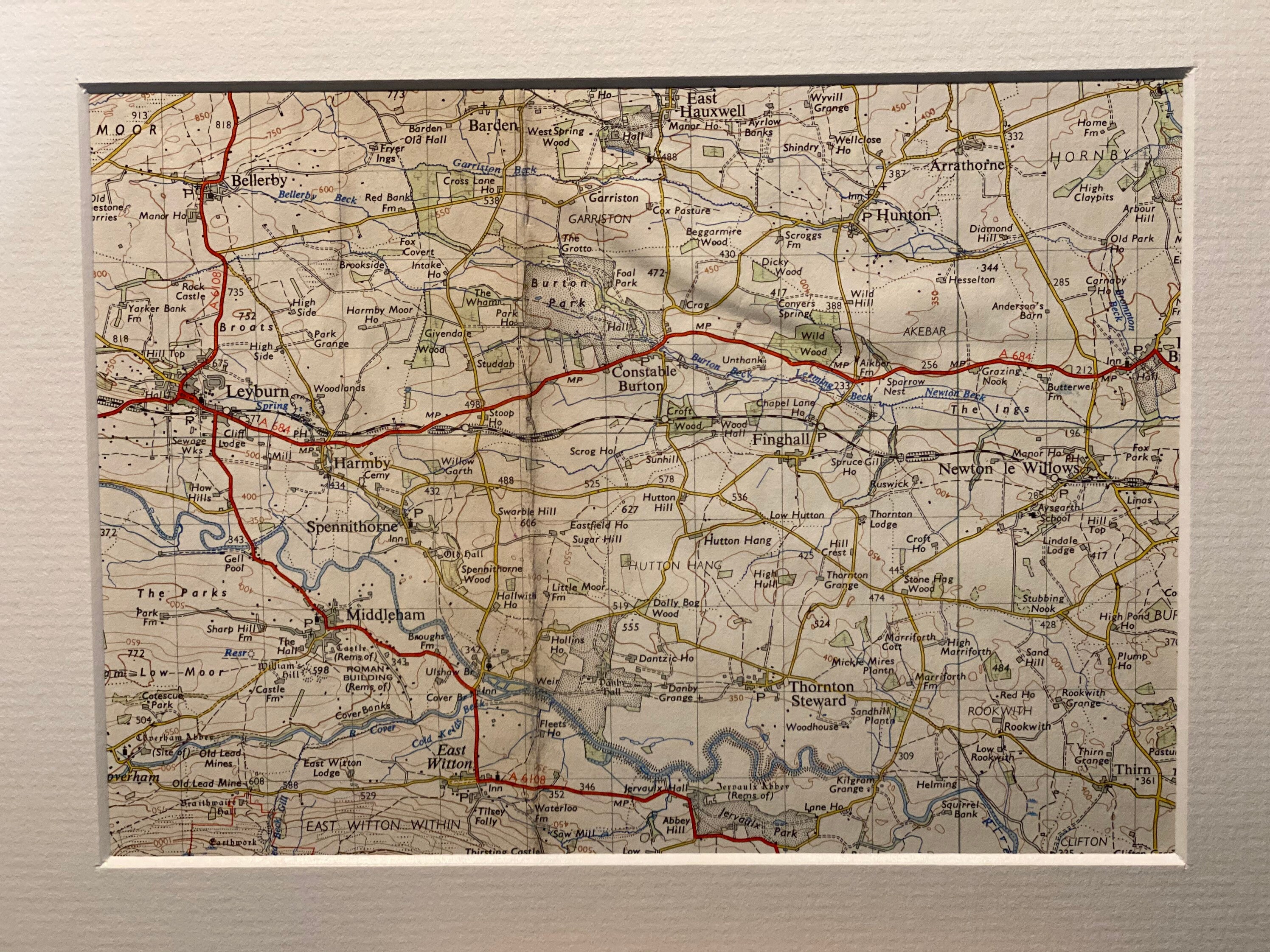 Map Of Leyburn And Surrounding Areas Leyburn And Surrounding Area Original 1955 Ordnance Survey Map | Etsy