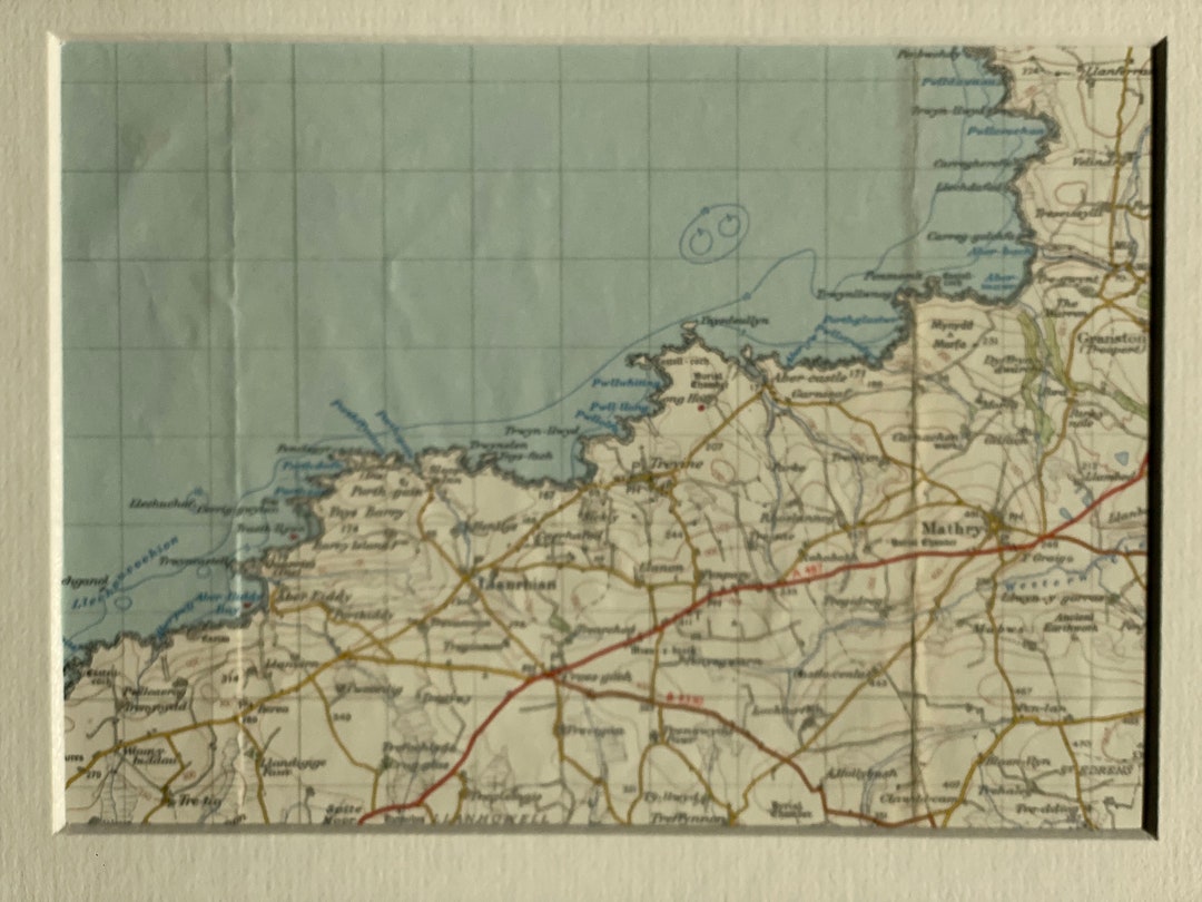 Mathry Area Map Mathry, Llanrhian, Aber Castle and Surrounding Area Original 1952 ...