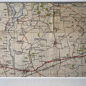 Bubwith, Ellerton, Foggathorpe and Surrounding Area Original 1947 Ordnance Survey Mounted Map