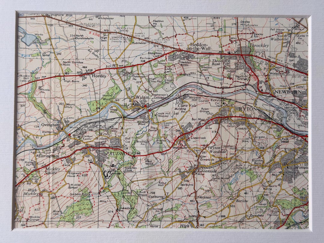 Prudhoe Map Ryton, Prudhoe, Newburn and Surrounding Area Original 1965 Ordnance ...