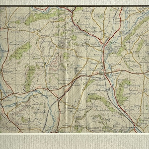 Mapa original montado de Ordnance Survey de 1952 de Stokesay, Hopesay, Onibury y alrededores