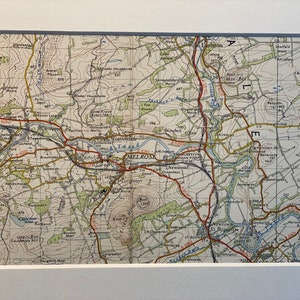 Mapa original montado de Ordnance Survey de 1956 de Melrose, Newton St Boswells, Earlston y alrededores