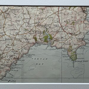 St Blazey, Charlestown, Gribbin Head and Surrounding Area Original 1934 Ordnance Survey Mounted Map
