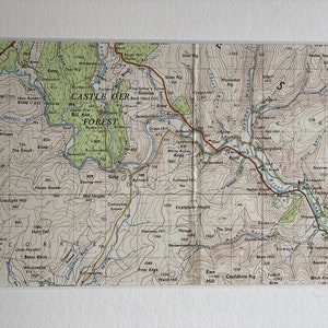 Castle O'er Forest, Bentpath, Ewe Hill und Umgebung Original-Karte von 1956