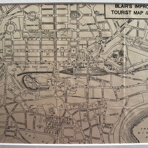 Mapa original de turistas de Blair de 1950 del área de Edimburgo