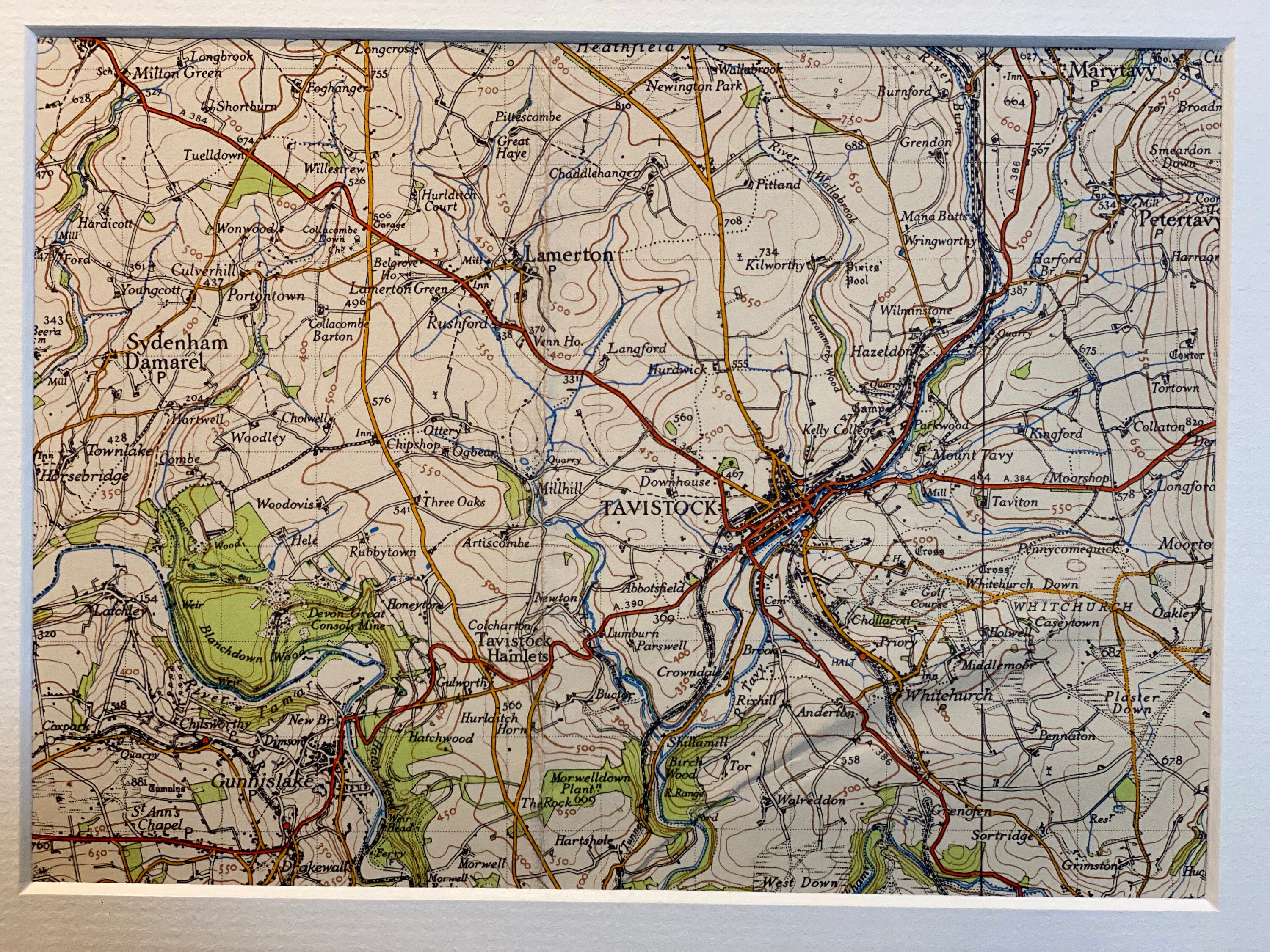 Map Of Tavistock And Surrounding Area Tavistock Gunnislake Lamerton And Surrounding Area Original | Etsy