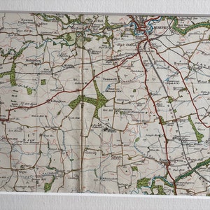 Mapa original de Ordnance Survey montado en 1929 de Mitford, Stannington, Whalton y alrededores