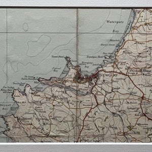 Newquay, Cubert, Watergate Bay und Umgebung Originale Landkarte von 1934