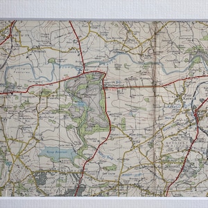 Harewood House, East Keswick, Arthington and Surrounding Area Original 1954 Ordnance Survey Mounted Map