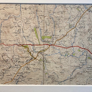 Princetown, Walkhampton, Postbridge and Surrounding Area Original 1946 Ordnance Survey Mounted Map