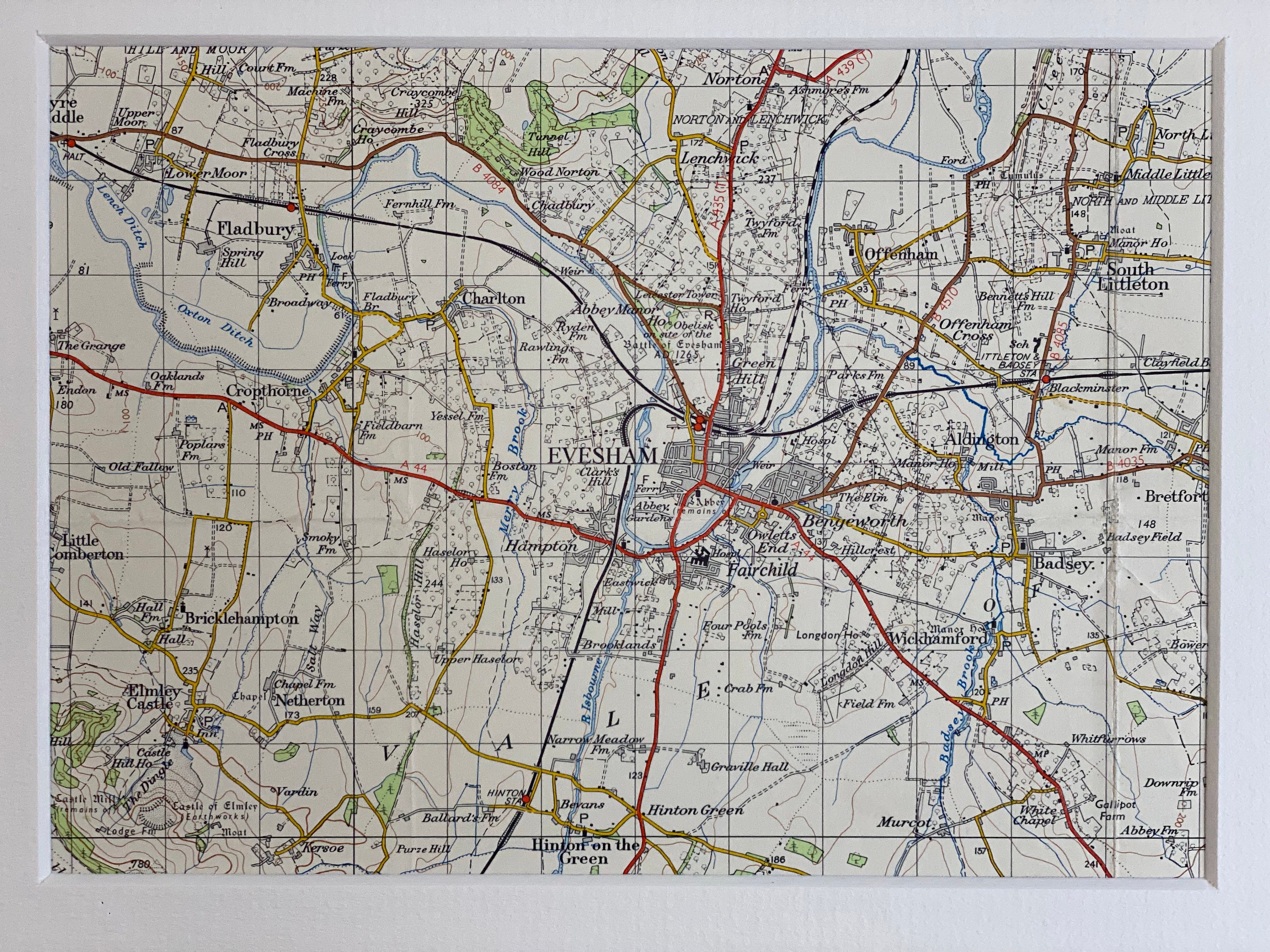 Map Of Evesham And Surrounding Area Evesham Fladbury Offenham And Surrounding Area Original 1962 | Etsy