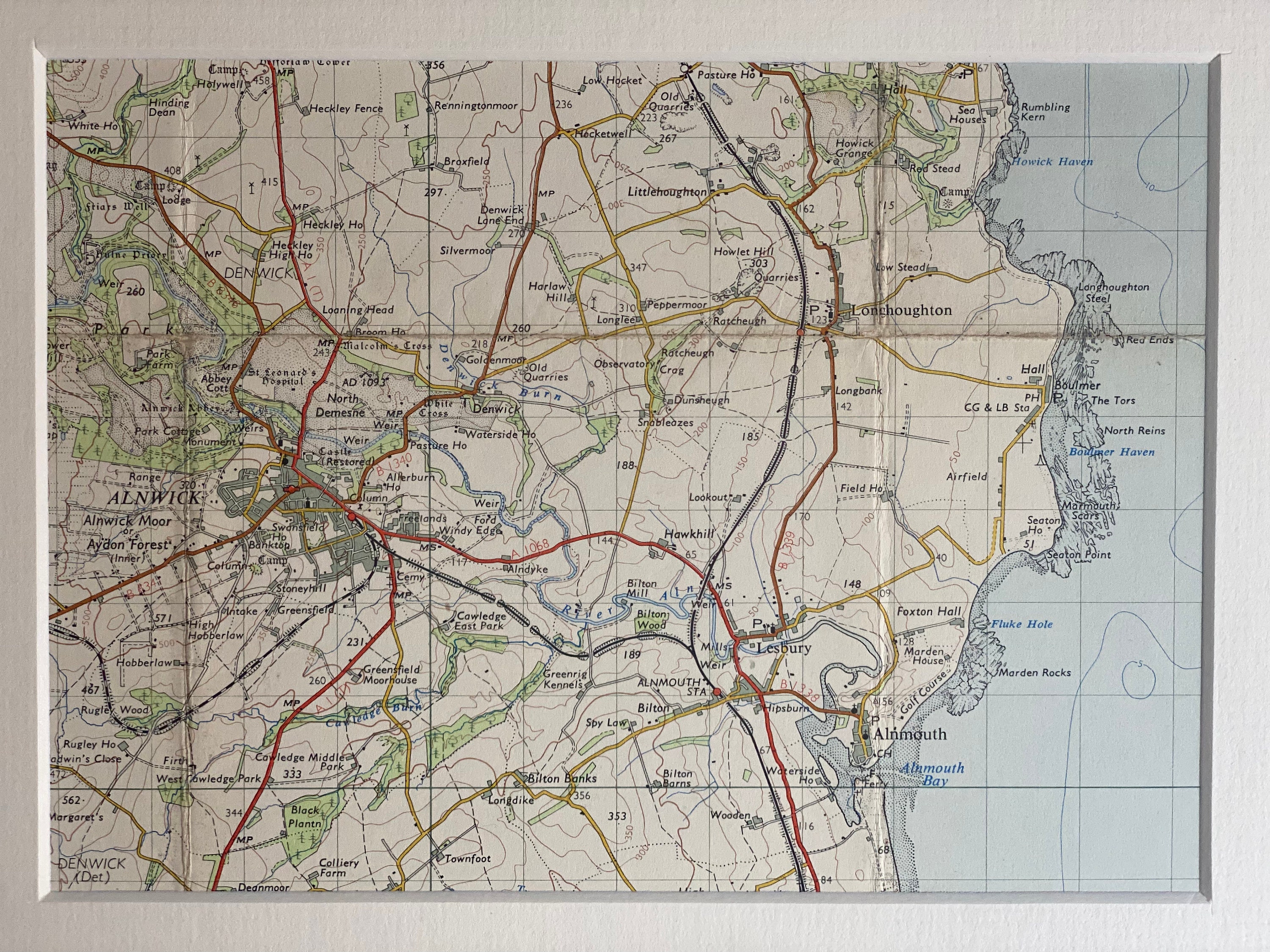 Map Of Alnwick Area Alnwick Alnmouth Longhoughton And Surrounding Area Original | Etsy Uk