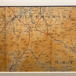 Harwick, Kielderhead Moor and Surrounding Area Original 1921 Ordnance Survey Mounted Map