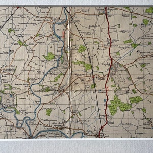 Mapa original montado de Ordnance Survey de 1947 de Naburn, Escrick, Riccall y alrededores