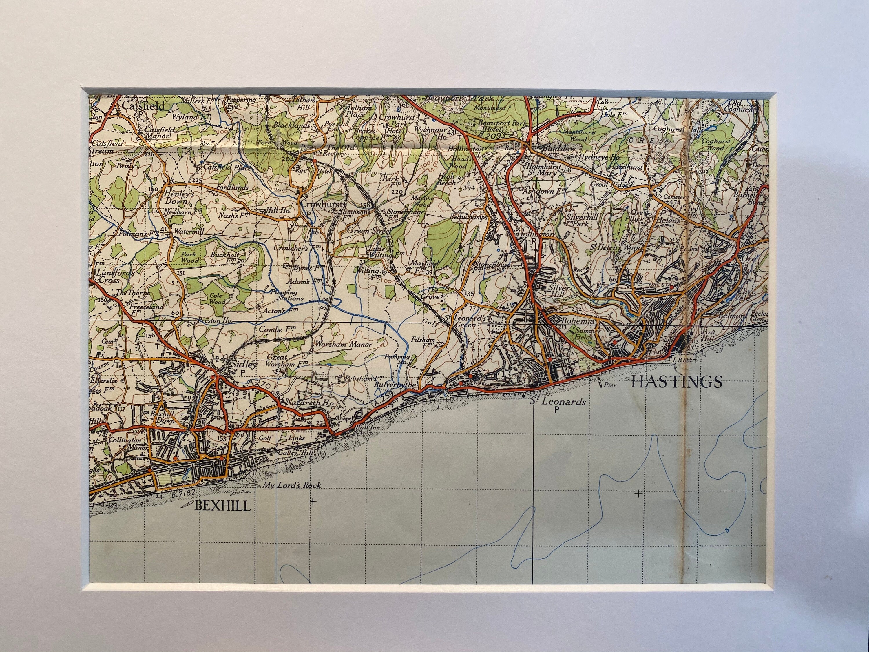 Map Of Hastings And Surrounding Area Rye Hastings Bexhill And Surrounding Area Original 1946 | Etsy Australia