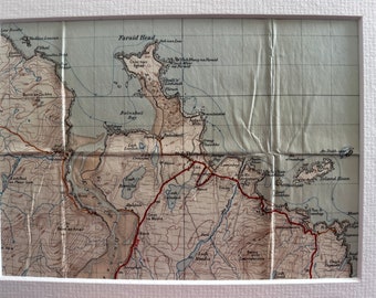Faraid Head, Island Hoan,Durness and Surrounding Area Original 1947 Ordnance Survey Mounted Map