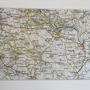 Mapa original montado de Ordnance Survey de 1953 de Alton Towers, Rocester, Cheadle y alrededores