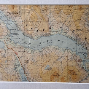 Loch Katrine and Surrounding Area Original 1949 Ordnance Survey Map