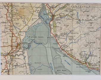 Wigton, Waverton, Mealsgate and Surrounding Area Original 1963 Ordnance Survey Mounted Map