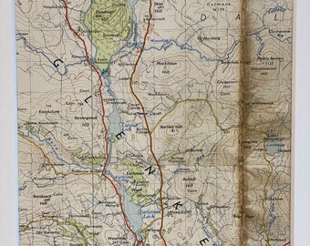 Kendoon Loch, St John's Town of Dalry, Earlstoun Loch and Surrounding Area Original 1955 Ordnance Survey Mounted Map