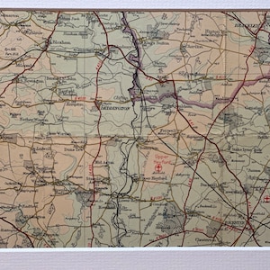 Deddington, Brackley, Bicester and Surrounding Area Original 1946 Bartholomew&#39;s Mounted Map