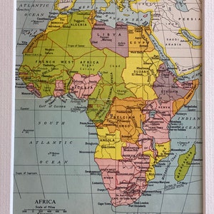 Africa Original 1958 Johnston&#39;s Pocket Atlas