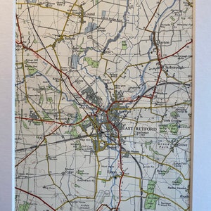 East Retford and Surrounding Area Original 1961 Ordnance Survey Mounted Map