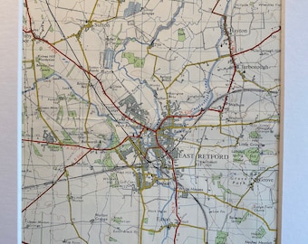 East Retford and Surrounding Area Original 1961 Ordnance Survey Mounted Map