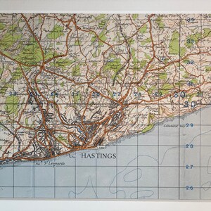 Map Of Hastings And Surrounding Area Hastings Westfield Ore And Surrounding Area Original 1941 | Etsy
