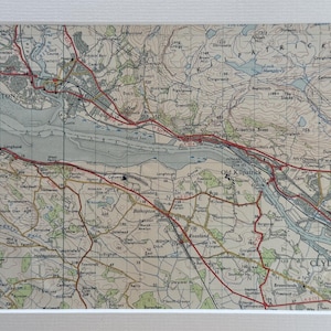 Clydebank, Dumbarton, Old Kilpatrick and Surrounding Area Original 1957 Ordnance Survey Mounted Map