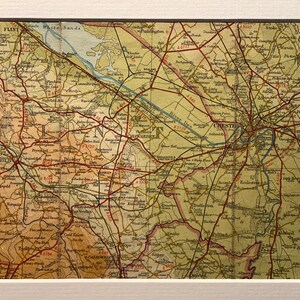 Chester, Mold, Flint and Surrounding Area Original 1942 Bartholomew’s Mounted Map