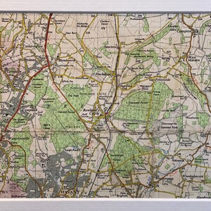 Mapa original montado de Ordnance Survey de 1960 del castillo de Rowland, Horndean, Finchdean y alrededores