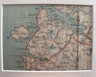 Hunda Island, Scourie, Loch Laxford and Surrounding Area Original 1947 Ordnance Survey Mounted Map