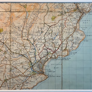 Douglas, Laxey, Clay Head and Surrounding Area Original 1950 Ordnance Survey Mounted Map