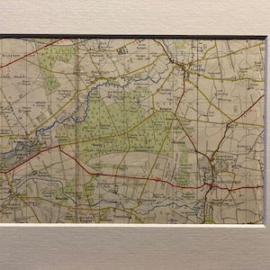 Garboldisham, East Harling, Bridgham and Surrounding Area Original 1954 Ordnance Survey Mounted Map