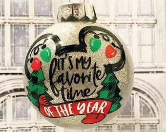 Christmas ornament | Mickey-inspired "It’s my favorite time of the year"