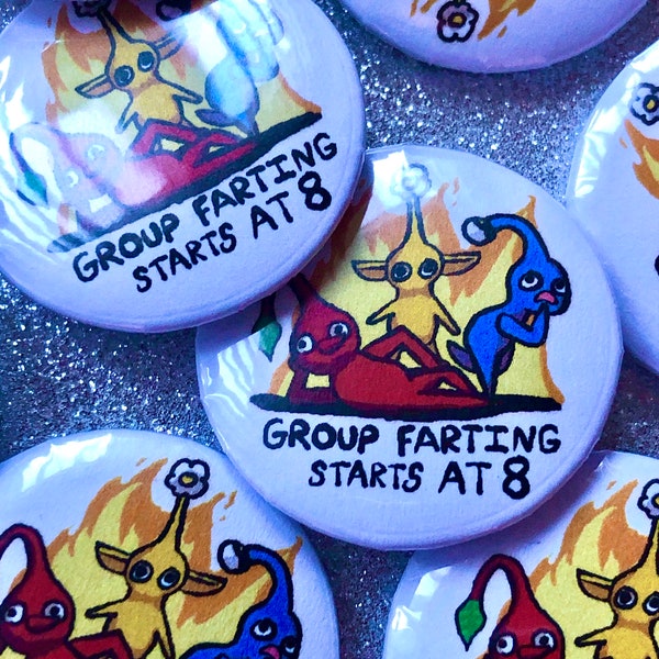 Pikmin Group Farting Badge