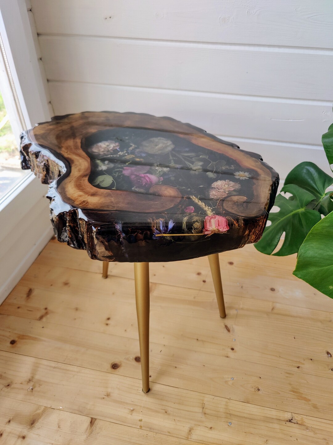 Custom Made Coffee Table Handmade, Side Table Epoxy Resin, Synthetic