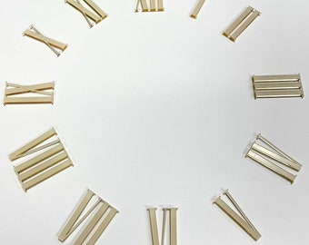 Juego de 12 números de espejo romanos autoadhesivos "Ultra Slim Line" para relojería, relojes de resina, relojes de madera o bricolaje similar
