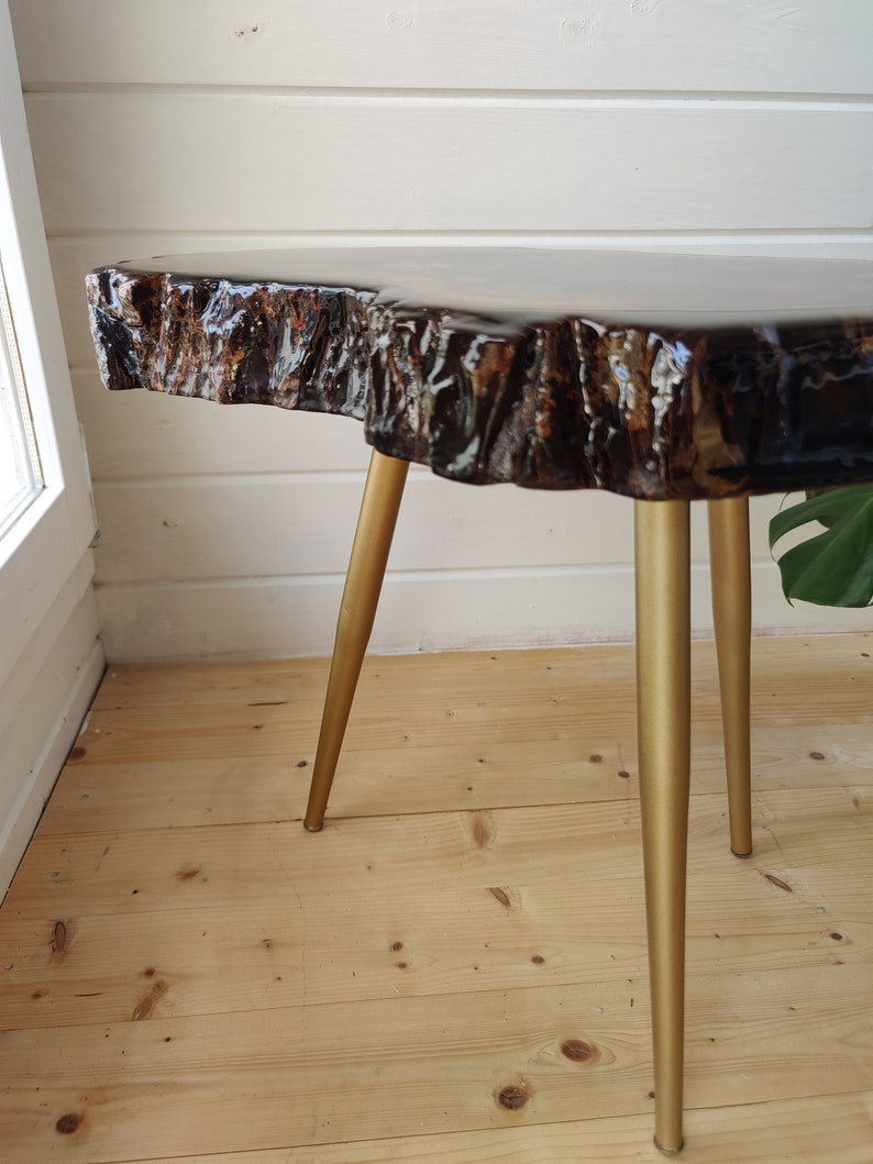 Custom Made Coffee Table Handmade, Side Table Epoxy Resin, Synthetic