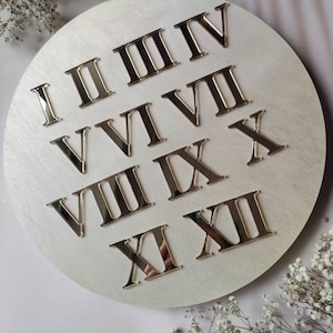 Variation of mirror numbers for clock making, resin clocks, wooden clocks, numbers for wall clocks or similar diy&#39;s, SKU0200, 0213, 0270