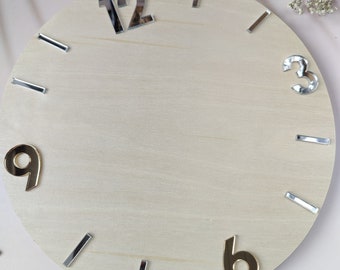 Set of 4 self-adhesive Arabic mirror numerals with lines for clock making, resin clocks, wooden clocks or similar diy's