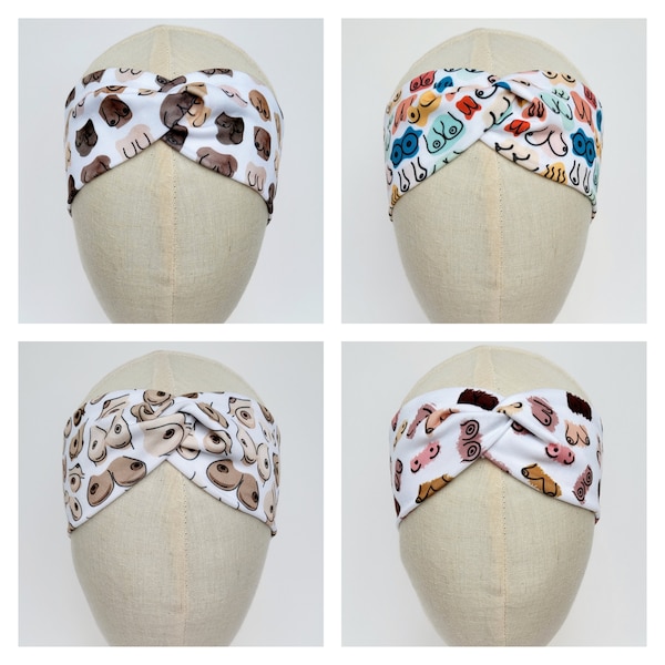 Boob Print Soft And Stretchy Ladies Multiway Turban Style Hairband.